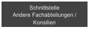 Schnittstelle 
Andere Fachabteilungen / Konsilien