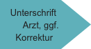 Unterschrift Arzt, ggf. Korrektur
